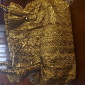 PURE Snakeskin Print Leather Bag